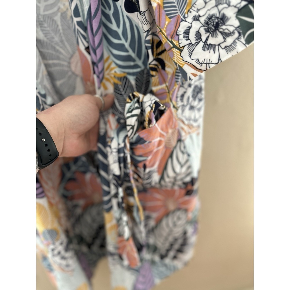 Vera Bradley Womens Bath Robe Size 2x 3x Palm Floral Sleepwear Lounge Kimono - Picture 4 of 7